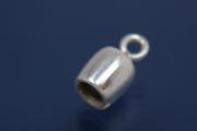 Magnetic Clasp 925/- Silver, double ball long ca. External- 6,5mm Length ca.23,0mm, polished / sanded
