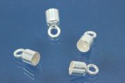 Cylinder Endcap I 3,0mm with soldered jump ring, 935/- Silver