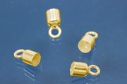 Cylinder Endcap IØ 3,0mm with soldered jump ring, 935/- Silver gold plated
