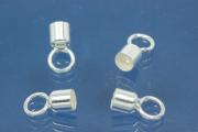 Cylinder Endcap I 3,0mm with big soldered jump ring, 935/- Silver