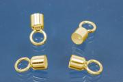 Cylinder Endcap IØ 3,0mm with big soldered jump ring, 935/- Silver gold plated