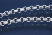rolo chain tight links 925/- Silver, approx sizes Ø4mm by meter,