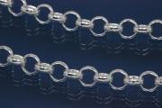 rolo chain wide links 925/- Silver, approx sizes Ø5mm by meter,