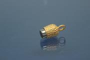 Magnetic Clasp Double Ball long nugget optic 925/- Silver gold plated sanded
