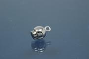 Magnetic Clasp Double Ball, size ca. 6,5x17mm  925/- Silver rhodium plated polished
