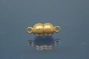 Magnetic Clasp Double Ball, size ca. 6,5x17mm  925/- Silver gold plated sanded