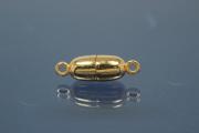Magnetic Clasp Tipped Oval, size ca. 6x19mm  925/- Silver gold plated polished