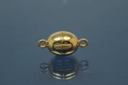 Magnetic Clasp Oval, size ca. Ø8,5x17,0mm  925/- Silver gold plated polished