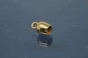 Magnetic Clasp Double Ball long, size ca. Ø6,5x22,5mm  gold plated sanded