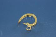 925 Sterling Silver gold plated, vario loop, polish, oval shape, size 16,0x9,3x1,9mm