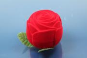 Ring Case rose shape, red, ca.56 x 54mm