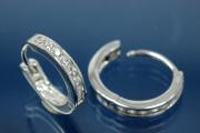 Hoops 925/- Silver rhodium plated approx size A13,6mm, I10,2mm, MS1,7mm,wide 2,5mm
