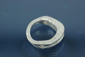 Colliermittelteil 925/- Silber Flche beide Seiten gehmmert ca Mae A 20,5 I 14,5mm Bohrung 2,2mm Strke 4,5 im Verlauf 1,3mm
