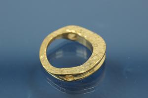 Colliermittelteil 925/- Silber vergoldet Fl�che beide Seiten geh�mmert ca Ma�e A� 20,5 I� 14,5mm Bohrung �2,2mm St�rke 4,5 im Verlauf 1,3mm