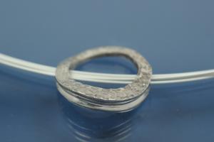 Colliermittelteil 925/- Silber rhodiniert Fl�che beide Seiten geh�mmert ca Ma�e A� 20,5 I� 14,5mm Bohrung �2,2mm St�rke 4,5 im Verlauf 1,3mm