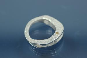 Colliermittelteil 925/- Silber mit gelben natural Brillant vollschliff, 0,02 ct gefasst, Flche beide Seiten gehmmert ca Mae A 20,5 I 14,5mm Bohrung 2,2mm Strke 4,5 im Verlauf 1,3mm