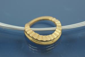 Colliermittelteil 925/- Silber vergoldet Fl�che beide Seiten geh�mmert ca Ma�e A� 20,5 I� 14,5mm Bohrung �2,2mm St�rke 4,5 im Verlauf 1,3mm