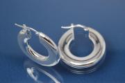 Hoops 925/- Silver rodium plated approx size A40mm, I25mm, Tube oval A4mm.