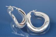 Hoops 925/- Silver rodium plated approx size A45mm, I30mm, Tube oval A4mm.