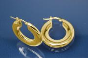 Hoops 925/- Silver gold plated approx size A30mm, I16mm, Tube oval A4,5mm.