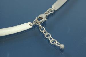 Collier Kleopatra 925/- Silber mit Zirkonia und Karabiner mattiert,