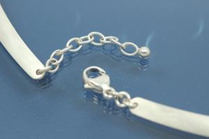 Collier Kleopatra 925/- Silber mit Zirkonia und Karabiner mattiert,