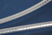 Omega-Reif massiv halbrund (nicht teilhohl) ca. Mae B 3,2mm, MS 1,4mm mit Karabiner, ca Mae Endglied B 3,8mm, MS 2,85mm,925/- Silber, Lnge ca. 55cm