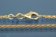 Zopfkette massiv halbrund (nicht teilhohl) ca. Mae  2,0mm, mit Karabiner, ca Mae Endglied ovale se auen 3,0mm x 4,5mm, Drahtstrke MS 0,5mm,333/- Gelbgold, Lnge ca. 55cm